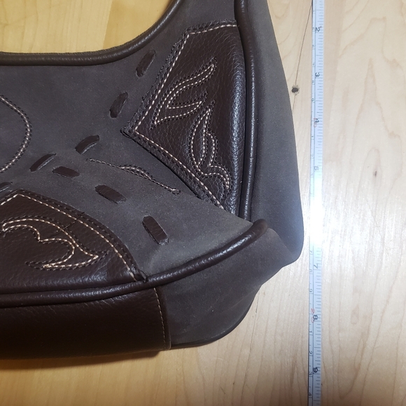 Frankie & Johnnie Vintage Embroidered Brown Shoulder Bag - Picture 8 of 8